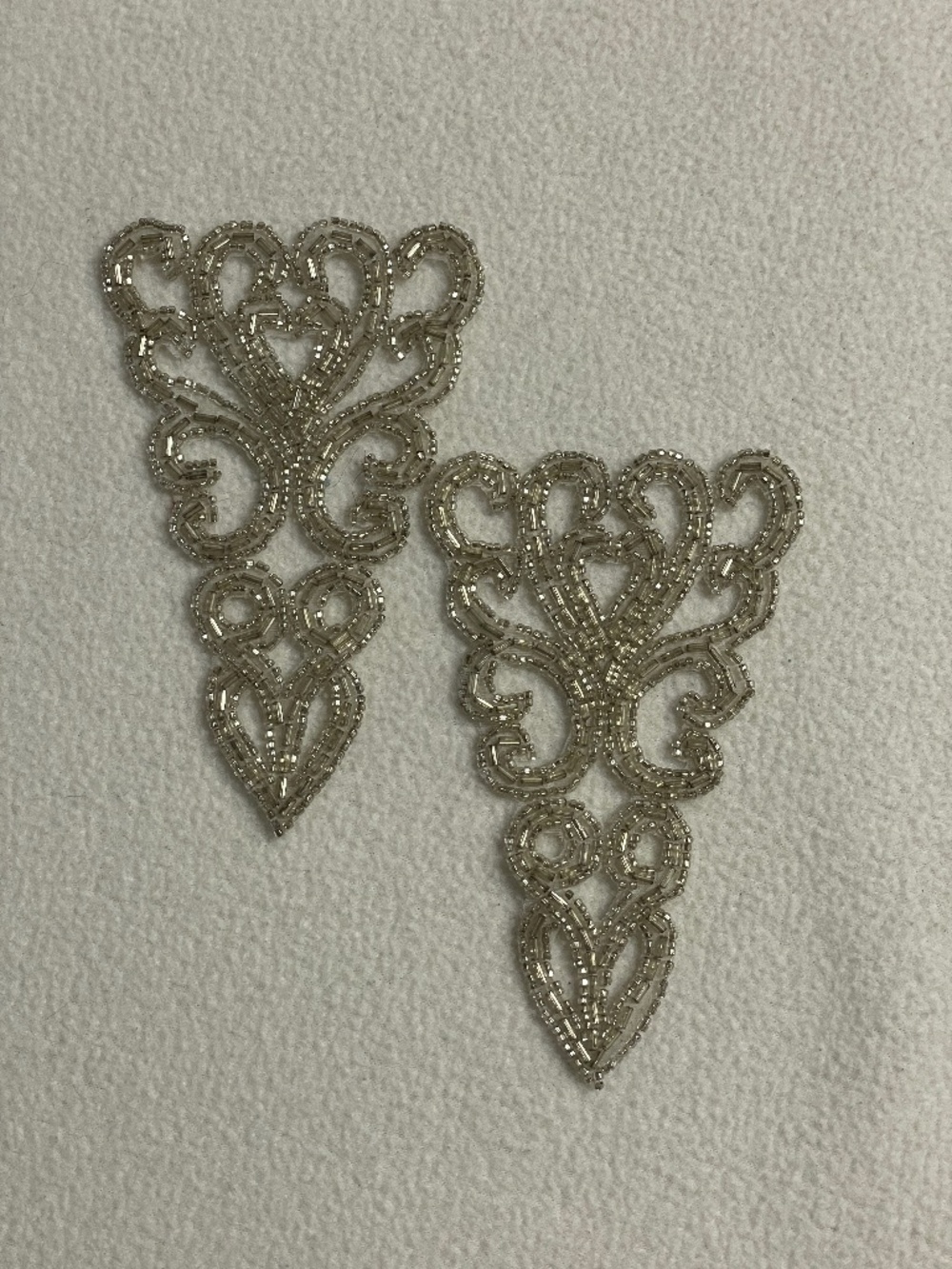 Appliques, Silver Bead Set of 2, Clothing Patch